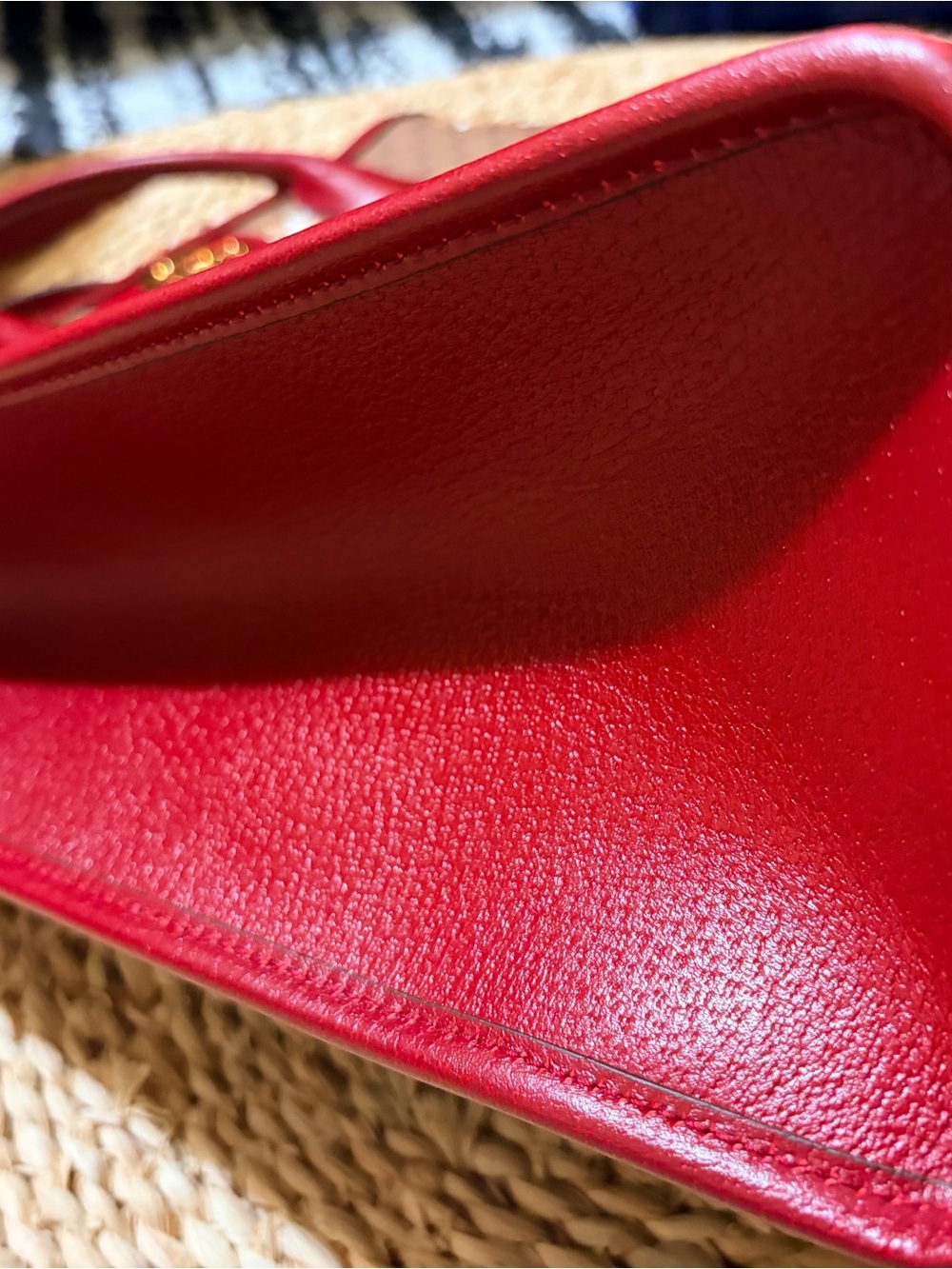 GuccixDORAEMON Vintage Mini GG Supreme Monogram Medium Tote Bag Beige Cherry Red - Picture 7 of 16
